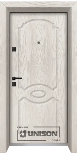 Входна врата Unison Optima 4506p, Бяла мура